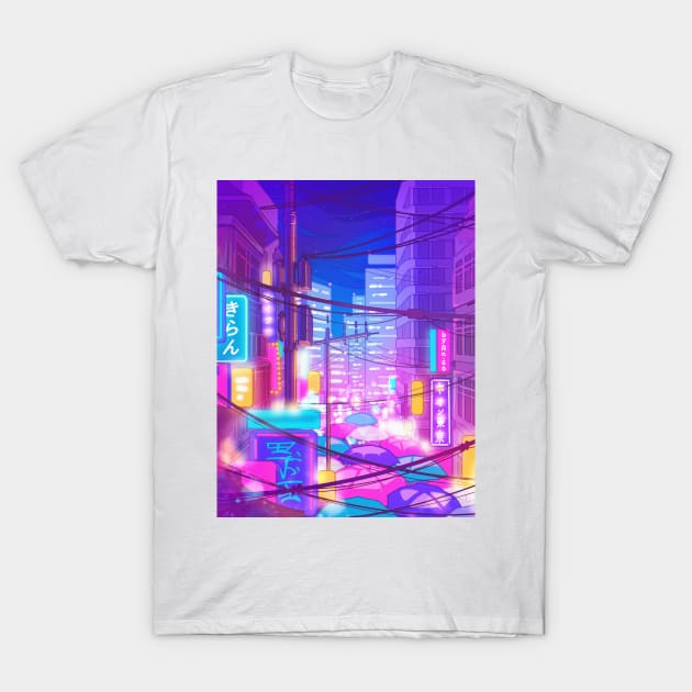 The neon Tokyo streets T-Shirt by AnGo